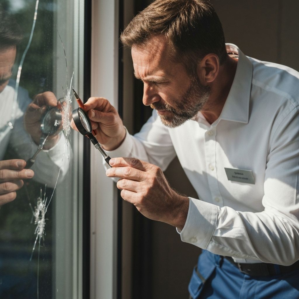 Exterior window crack inspection service call